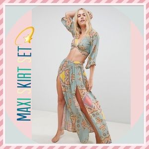 💫Mint Paisley Print Beach Set